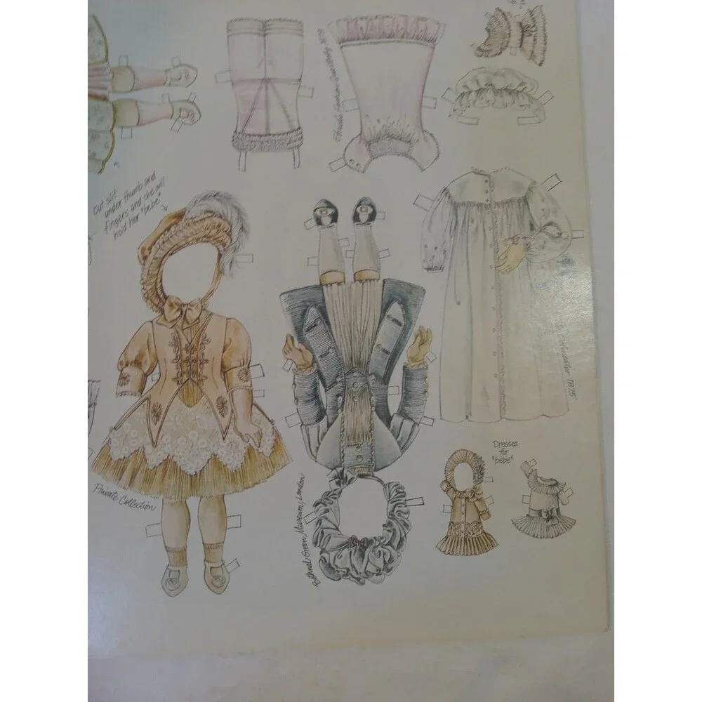 Vintage Old Fashioned Cut Out  Paper Dolls Book